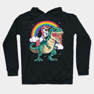 Unicorn Riding T-Rex Dinosaur Hoodie